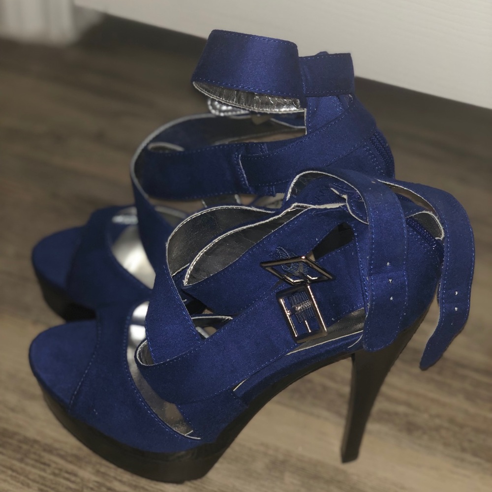 Blue Platform Heels - Picture 2 of 4
